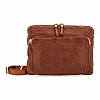 CROSSBODY DOCUMENT CARRIER IN COGNAC WASHED COWHIDE LEATHER
