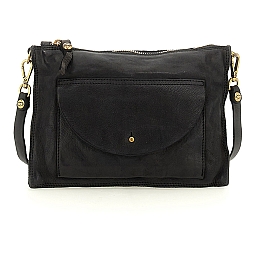 CROSSBODY FLAT POUCH FRONT ENVELOPE POCKET IN BLACK