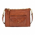 CROSSBODY FLAT POUCH FRONT ENV POCKET IN COGNAC