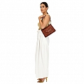 CROSSBODY FLAT POUCH FRONT ENV POCKET IN COGNAC