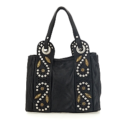 DAFNE MINI DECORATED HANDBAG IN BLACK