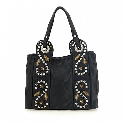 DAFNE MINI DECORATED HANDBAG IN BLACK