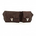 DOUBLE SNAP POCKET LEATHER WAIST BAG IN MORO