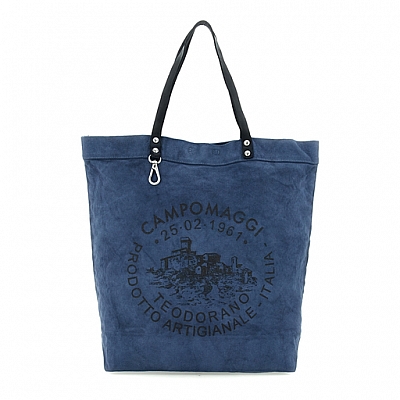 FILODENDRO XL CANVAS SHOPPER IN BLUE