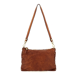 GIULIA STUD SEAM MED CROSSBODY POUCH IN COGNAC