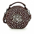 JEWELED ROUND CANTEEN BAG IN VINACCIA