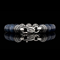 CELESTIAL DUMORTIERITE + STERLING + METEORITE 10MM BEADED BRACELET
