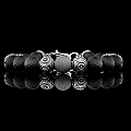 MONOMYTH ONYX, STERLING & METEORITE BEADED BRACELET