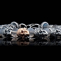 NIMBUS LAB/STERLING + RG SKULL BRACELET