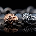 NIMBUS LAB/STERLING + RG SKULL BRACELET