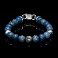 SEASIDE DUMORTIERITE & STERLING BEAD BRACELET