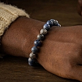 SEASIDE DUMORTIERITE & STERLING BEAD BRACELET