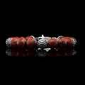 SEASIDE RED JASPER &  STERLING BEAD BRACELET