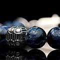 TEMPEST PIETERSITE + STERLING 10MM BEADED BRACELET