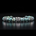 VERDIGRIS STERLING SILVER AND AFRICAN TURQUOISE BEAD BRACELET SMALLL