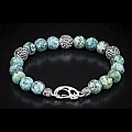 VERDIGRIS STERLING SILVER AND AFRICAN TURQUOISE BEAD BRACELET SMALLL