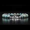 VERDIGRIS STERLING SILVER AND AFRICAN TURQUOISE BEAD BRACELET SMALLL