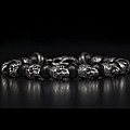 SHAMAN BEADED SKULL BRACELET WITH STERLING SILVER AND ONYX
