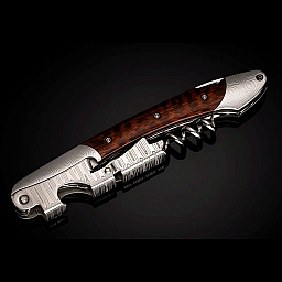 CLUSTER SNAKEWOOD & DAMASCUS FOLDING CORKSCREW