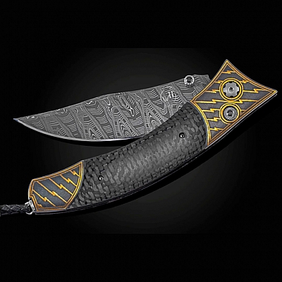 CONTOUR KOFTGARI, CARBON FIBER & DAMASCUS FOLDING KNIFE