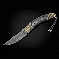 CONTOUR KOFTGARI, CARBON FIBER & DAMASCUS FOLDING KNIFE