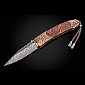 FIRE STORM DESERT IRONWOOD, MOKUME + DAMASCUS FOLDING KNIFE