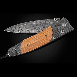 GENTAC PAPPY RESERVE RECLAIMED WOOD & DAMASCUS FOLDING KNIFE