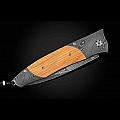 GENTAC PAPPY RESERVE RECLAIMED WOOD & DAMASCUS FOLDING KNIFE