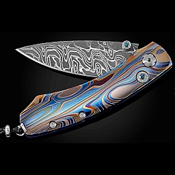 KESTREL GALAXY LASER ENGRAVED TITANIUM FOLDING KNIFE