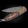 MONARCH FOSSIL MAMMOTH TOOTH + KOFTGARI + DAMASCUS FOLDING KNIFE