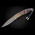 MONARCH FOSSIL MAMMOTH TOOTH + KOFTGARI + DAMASCUS FOLDING KNIFE