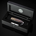 MONARCH FOSSIL MAMMOTH TOOTH + KOFTGARI + DAMASCUS FOLDING KNIFE