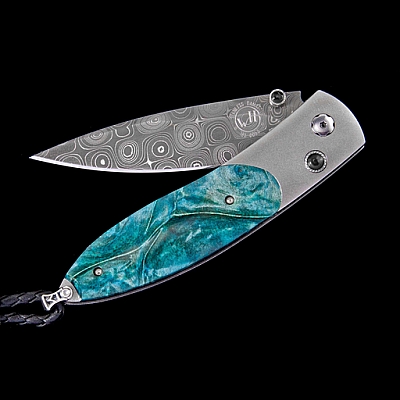 MONARCH TEAL TITANIUM & TEAL DYED MAPLE FOLDING KNIFE