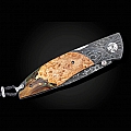 OMNI DAMASCUS, WOOD & RESIN FOLDING KNIVE