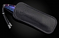 SPEARPOINT ABSTRACT HEAT BLUED DAMASCUS FOLDING KNIFE