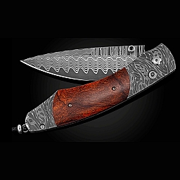 SPEARPOINT BURNT SKY DESERT IRONWOOD + DAMASCUS FOLDING KNIFE