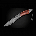 SPEARPOINT BURNT SKY DESERT IRONWOOD + DAMASCUS FOLDING KNIFE