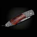 SPEARPOINT BURNT SKY DESERT IRONWOOD + DAMASCUS FOLDING KNIFE