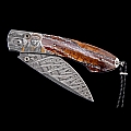 SPEARPOINT CHIEF JOSEPH MAMMOTH TOOTH, ENGRAVING AND GOLD INLAY FOLDKING KNIFE