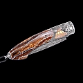 SPEARPOINT CHIEF JOSEPH MAMMOTH TOOTH, ENGRAVING AND GOLD INLAY FOLDKING KNIFE