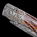 SPEARPOINT CHIEF JOSEPH MAMMOTH TOOTH, ENGRAVING AND GOLD INLAY FOLDKING KNIFE