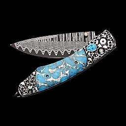 SPEARPOINT JEROME WHITE MATRIX TURQUOISE SKULL KNIFE