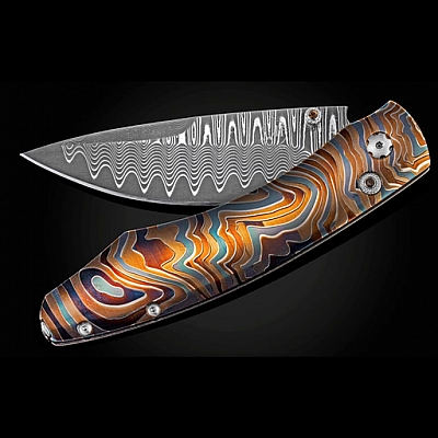 SPEARPOINT TOPO TITANIUM LASER ENGRAVED FOLDING KNIFE