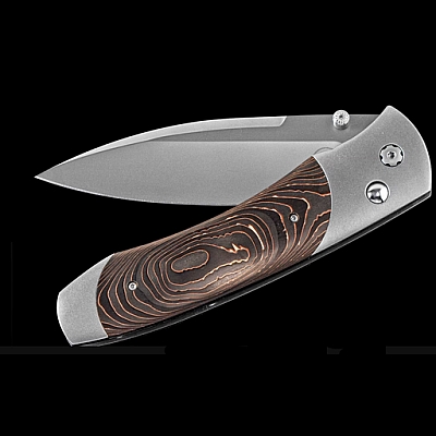 TITANIUM, STAINLESS & CARBON FIBER W COPPER FOLDING KNIFE