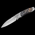 TITANIUM W BLUE MAPLE BURL FOLDING KNIFE