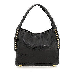 LARA SMALL LEATHER SHOPPER IN BLACK