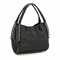 LARA SMALL LEATHER SHOPPER IN BLACK