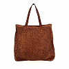 LASER CUT MEDIUM SHOPPER CROSSBODY TOTE IN COGNAC