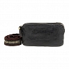 LEATHER PHONE POUCH WITH STRAP IN BLACK