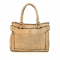 MEDIUM LEATHER HANDLE BAG/CROSSBODY IN ICE